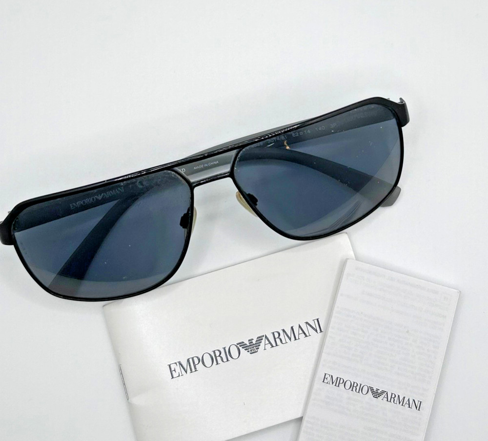 Emporio Armani Men’s Polarized Sunglasses Black Mat Finish w/Authenication Paper