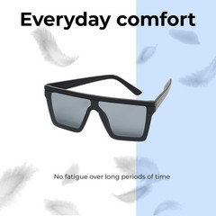QUAY Australia Hindsight Mens Rectangular Sunglasses Matte Black/Smoke Grey 56mm