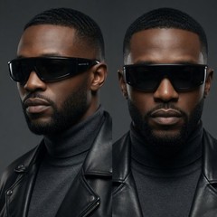 Shield Sunglasses Black Frame Modern Designer Sun Glasses Dark Black Cholo Gangs