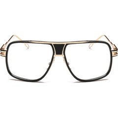 Classic Glasses Gold Black Frame Fashion Hip Hop Style Clear Lens Men Bold 2026