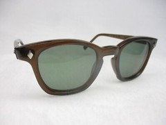 Pentax Hoya Sunglasses Preppy Retro Horn Rim 60’s Style Brown G15 48 Medium