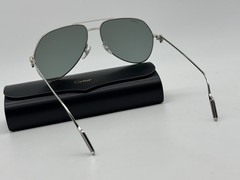 PREMIERE C DE CARTIER PILOT SHAPE SLVR SUNGLASSES CT0110S NEW 100% GENUINE $1425