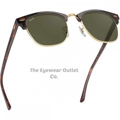Store Display Rayban Clubmaster Tortoise RB3016 Green G15 Lens Men / Women 51mm