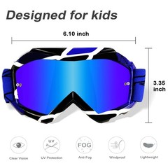 Youth & Kids Motocross Goggles – Dirt Bike Goggles with Anti Fog & 100% UV Pr…