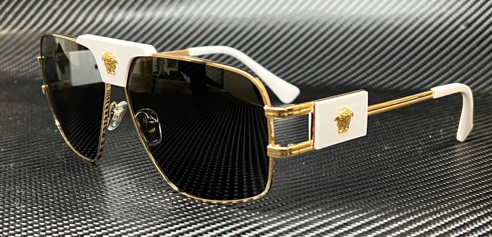 VERSACE VE2251 147187 White Gold Grey Men’s 63 mm Eyeglasses
