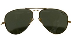 Vintage B&L Bausch and Lomb Ray-Ban Gold Plated Aviator Sunglasses, 147 mm