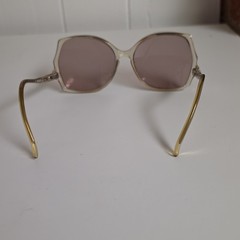 Elasta 5508 Square Sunglasses Clear Frame Purple Lenses 140mm Temples