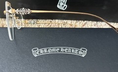 Chrome Hearts Gold “FLUID” Model Rimless Designer Eyeglasses (58-18-147mm)