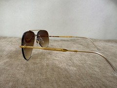 Ray-Ban RB3791 Rimless Aviator Sunglasses, Gold Frame, Brown Gradient Lens