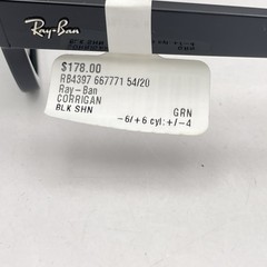 Ray Ban Corrigan Geometric Square Full Rim Sunglasses RB4397 Black/Green