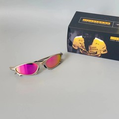 Vintage Oakley Penny X-Metal Silver Frame Pink Iridium Sunglasses Y2K