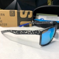 NEW Costa Del Mar Fantail Black White Blue Mirror 580P Polarized Sunglasses