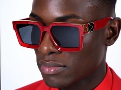 Celebrity Sunglasses Music Festival Party Men Shades Red Frame Black Lens UV400