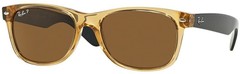 Ray Ban New Wayfarer Polarized Brown 55 mm Sunglasses RB2132 945/57 55-18