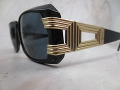 Sunglasses Frame Unisex Adults Black Gold Plastic Rectangular Full Rim 125