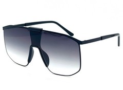 SUNGLASSES MEN DESIGNER RECTANGULAR STYLE GOLD FLAT BLACK LENS TOP BAR MODERN