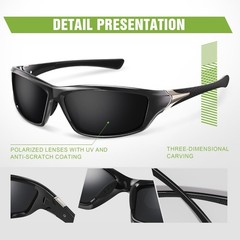3 Pack Polarized Sports Sunglasses for Men – UV Protection Wrap Around for Cycli