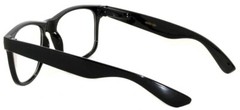 BLACK SHINY GLASSES CLEAR LENS CLASSIC VINTAGE RETRO SUNGLASSES SHADES UVB UVA