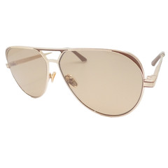 Quay Open Tab Brushed Gold Doe Tan Sunglasses Authentic New