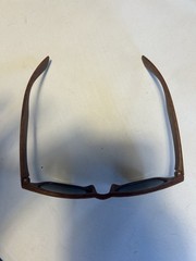 Men’s Wood Grain Sunglasses Brown Frame Black Tinted UV400 Liberty U