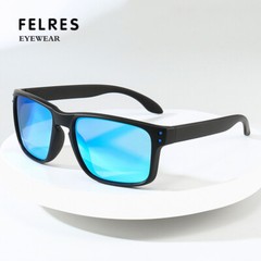FELRES Men Women TR90 Polarized Sport Sunglasses Square Cycling Fishing Glasses