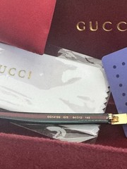Gucci Men’s Square Sunglasses Gold Metal Frame Gray Gradient Tinted Lens 145mm