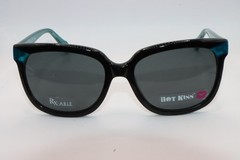 NEW HOT KISS HK08 BLACK TEAL TEMPLES AUTHENTIC DESIGNER SUNGLASSES 54-17