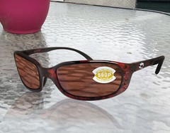 Costa Del Mar Brine Tortoise Frame Copper 580 Plastic Polarized Lens Sunglasses
