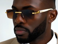 Square Sunglasses Rimless Sophisticated Men Shades Streetwear Classic 80’s 90’s
