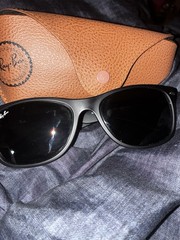 Ray-Ban RB2132 Men’s Rectangle Sunglasses Black Frame/Black Tinted Lenses