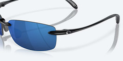 Costa Del Mar Sunglasses Ballast Shiny Black Blue Mirror 580P Plastic POLARIZED