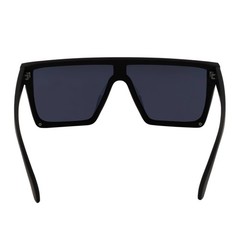 LAZER – Modern Flat Top Rimless Rectangle Sunglasses Soft Matte Black Dark Smoke