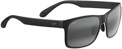 Maui Jim Sunglasses RED SANDS RECTANGULAR – MATTE BLACK/GRAY POLARIZED 59/17-140