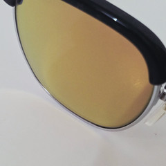 Ocean Waves Sunglasses Gold Amber Mirrored Crown Glass Lenses Acetate Metal