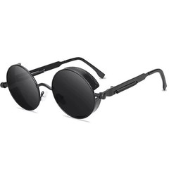 Retro Round Polarized Sunglasses Men Women Vintage Gothic Steampunk Glasses