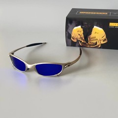Vintage Oakley Juliet 1.0 X-Metal Polarized Sunglasses Blue Lens Silver Frames