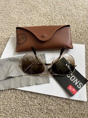 Ray-Ban RB3025 Aviator Large Metal 001/51 Gold Brown Gradient 58mm Italy