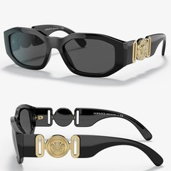 VERSACE VE4361 GB1 87 Black Grey 53 mm Unisex Sunglasses