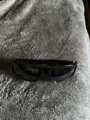 Men’s Wrap Sunglasses Black Plastic Frame Tinted Black Lenses Solid
