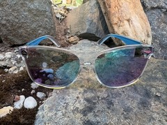 New Quiksilver Blenders Style Sunglasses Clear Blue With Multicolor Lens UV400