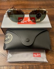 NIB RayBan RB3708 001/31 Arista Gold Frame w/Green Lenses Size 56 18 mm