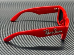RAY BAN RB4940B 686187 Red Strass Grey Wayfarer Puffer Unisex 47 mm Sunglasses