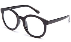 Round Clear Lens Glasses Retro Circular Solid Color Frame