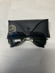 Ray Ban RB 3025 Aviator Large Metal L2823 Black G-15 Green Lens 58mm Sunglasses