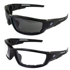 2 Pairs of Birdz Eyewear Swoop Anti-Fog Padded Motorcycle Sunglasses Black Frame