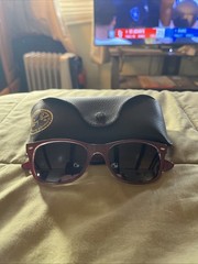 Ray-Ban RB 2132 “New Wayfarer” Sunglasses (837) Plum on Black USED
