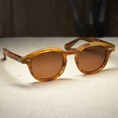 Vintage Johnny Depp brown polarized sunglasses mens solid blonde glasses UV400