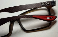Ray-Ban Scuderia Ferrari Eyeglass Frames 55-17 Tortoise Carbon Fiber RX