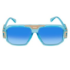 LEGEND – Retro Flat Top Square Blue Sunglasses Clear Blue-Fade Lens