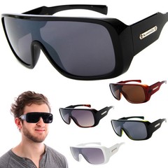 Retro Goggle Style Biohazard Large Shield Mens Celebrity Fashion Sunglasses